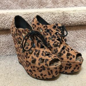 Cheetah Print Wedges